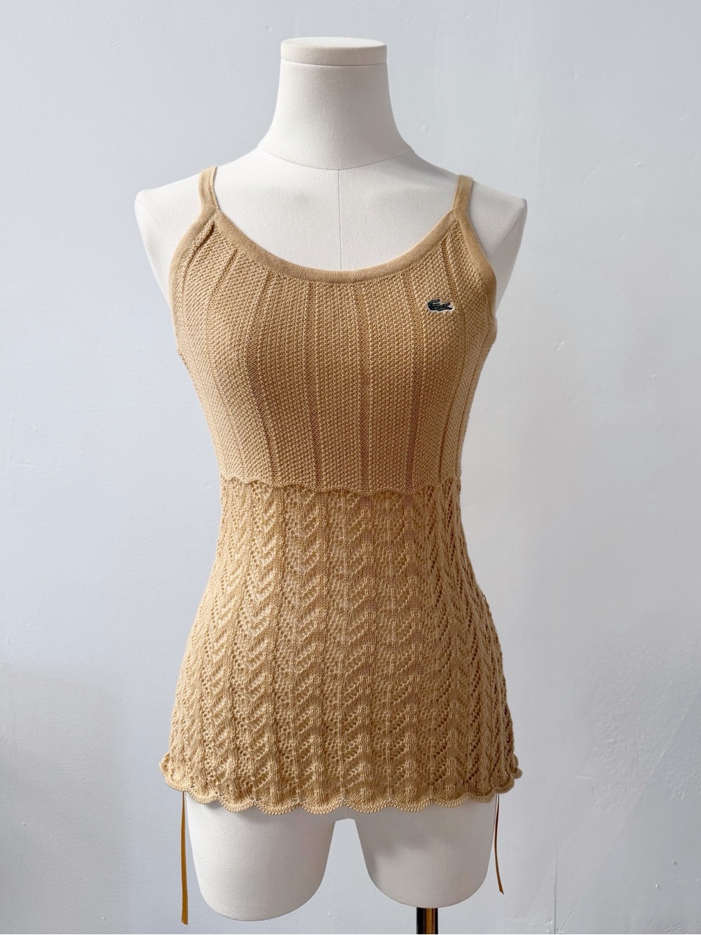 Lacoste light tan Knit Spaghetti-Strap knit Camisole
